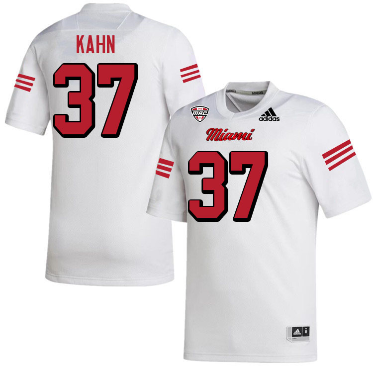 Miami University Redhawks #37 Ryan Kahn College Football Jerseys Stitched-White